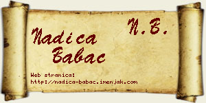 Nadica Babac vizit kartica